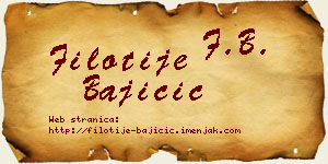 Filotije Bajičić vizit kartica